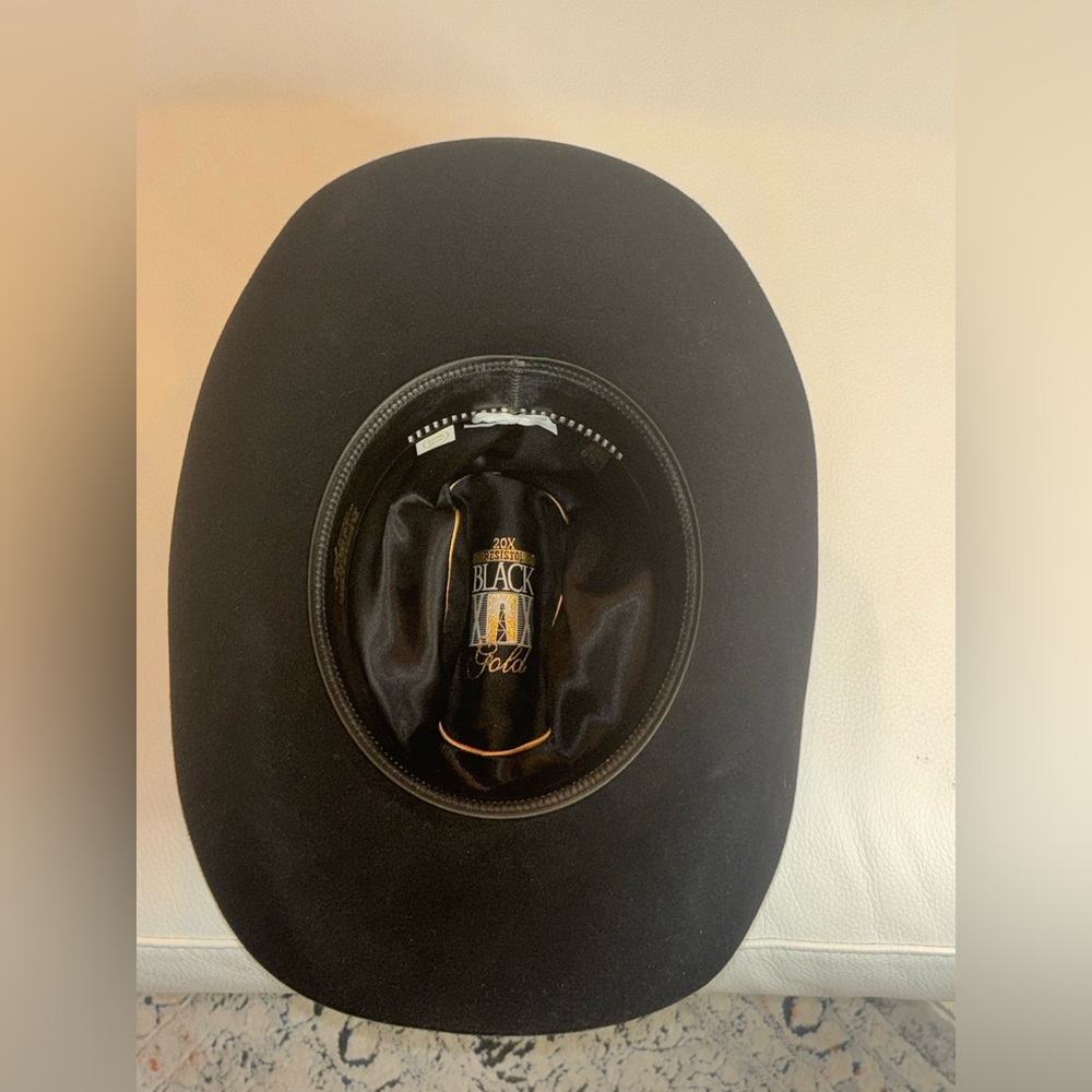 Resistol Black gold 20X Beaver Self-Conforming Cowboy Hat, Size 6 1/2 Black - Picture 11 of 11